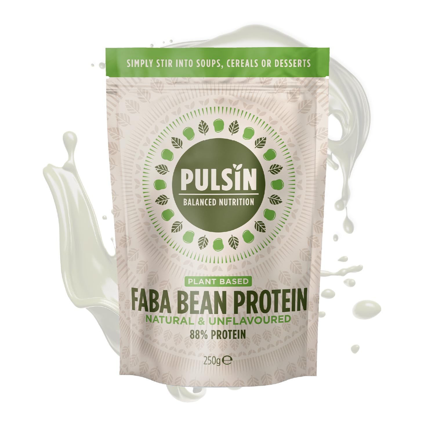 Pulsin - Natural Unflavoured Vegan Faba Bean Protein Powder - 250g - 8.8g Protein, 0.2g Carbs, 42 Kcal Per Serving - Gluten Free, Plant Based, Palm Oil Free & Dairy Free Protein