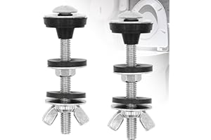 NOWHYX 2 Pcs Universal Toilet Tank to Bowl Bolts Kit,Heavy Duty Toilet Bolts Extra Long Nut Screw for Toilets Mounting and Repair(Size:Silver+Black)
