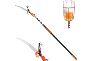 LAANPOLE 26FT Tree Trimmer, Manual Pole Saw with 5-20FT Extension Pole, Fruit Picker for Orange Lemon Mango Avocado Guava Fruit Picking