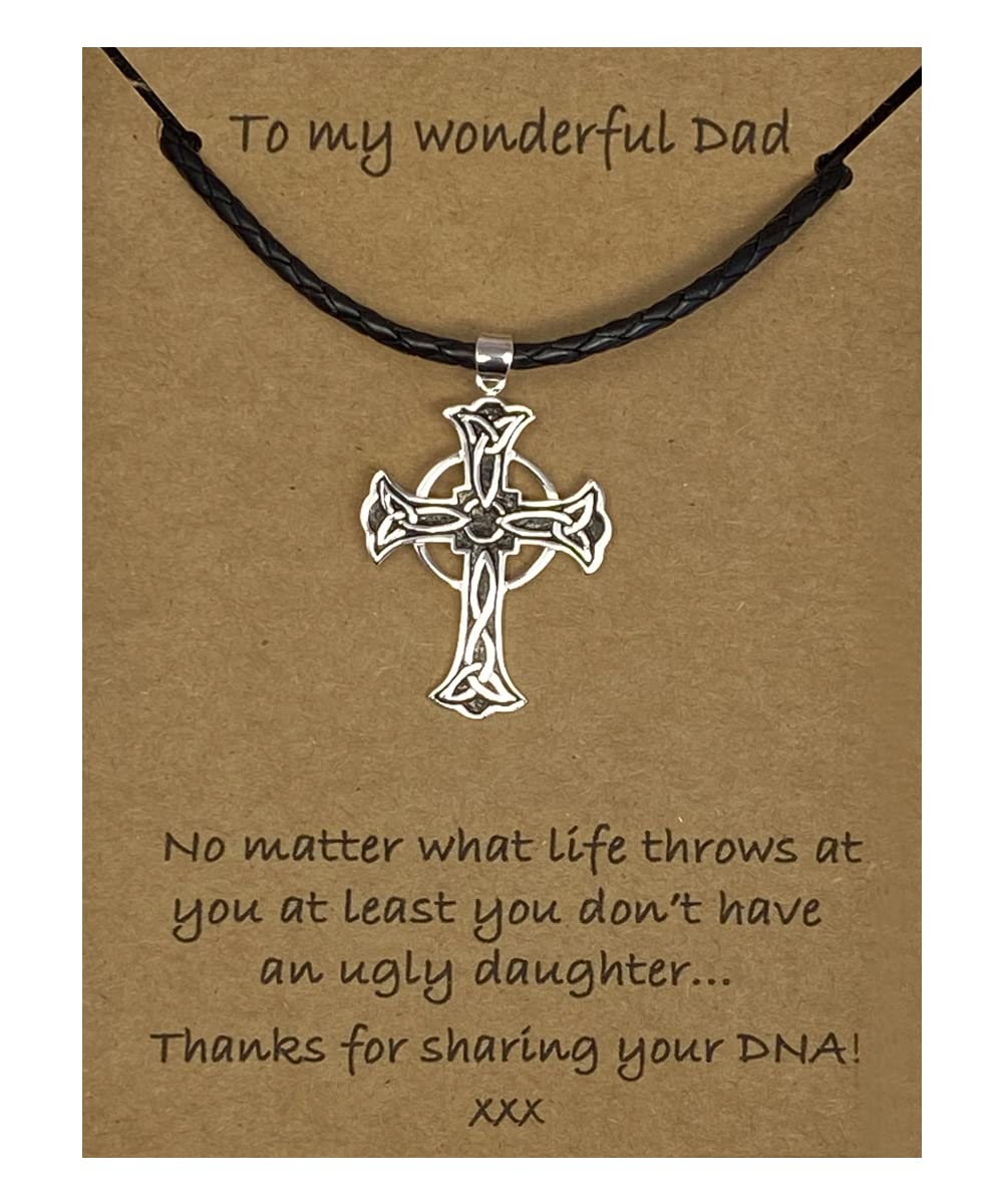 Strictly Gifts Funny Dad Gift from Daughter - with Card and Necklace (Celtic Cross Necklace)