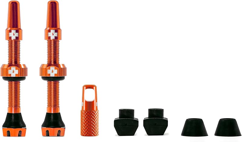 Muc-Off Tubeless Valves V2 7075 Aluminium Presta with Core Tool Orange 44mm