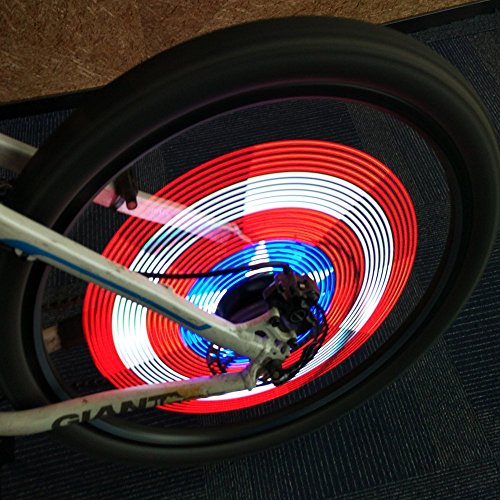 XuanWheel Customizable Bike wheel LED Display, Rechargeable Bicycle Wheel Light, Waterproof Intelligent 192 RGB Colorful LED Spoke Lights