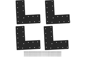 XIHUWZ 4 Pcs L Shape Flat Bracket. 13.2"x 13.2"x 5" Mending Plate, Heavy Duty Right Angle Brackets, Corner Bracket, L Shape Plate Fit 4x4,6x6 for Repair House,Furniture,Pavilion,Truss framing
