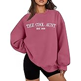 MYHALF Aunt Sweatshirt Cool Auntie Shirt: Women Oversized Auntie Crewneck Sweatshirts Aunt Gift Tops Cute Aunts Club Pullover