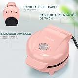 SNAILAR Mini Waffle Maker 550W Pink | Nonstick, Cool Touch, Ready Light view 6