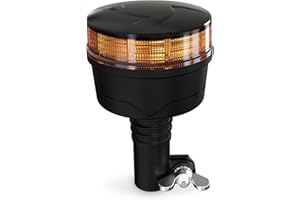 Agrieyes Amber Beacon Light 3.6Inch, Flashing Safety Warning Lights Pole Mount, LED Emergency Strobe Lights for Vehicles, Con