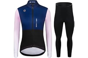 GCRFL Winter Thermal Women's Cycling Jacket Windproof Cold Weather Bike Pants Bicycle Clothing Set Softshell Windbreaker