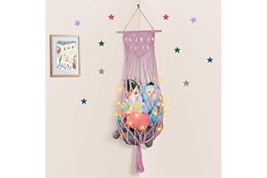 Stuffed Animal Hammock Corner, 63 Inch Jumbo Macrame Ceiling Toys Net,Wall Hanging Organizer Holder Plush Storage Display Net