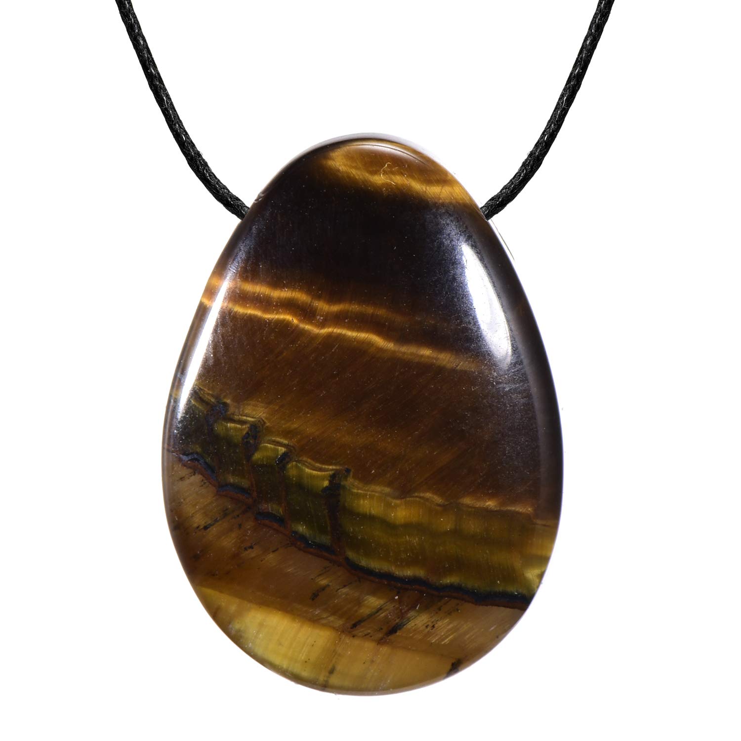 Morella Women's Necklace 31.5 inch - 80 cm gem-Stone Drop Pendant Tiger Eye gem in a Velvet Bag