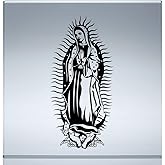 Virgin Mary Virgen de Guadalupe Sticker Decal calcomania Water Resistant (Black, 8"x3.8")