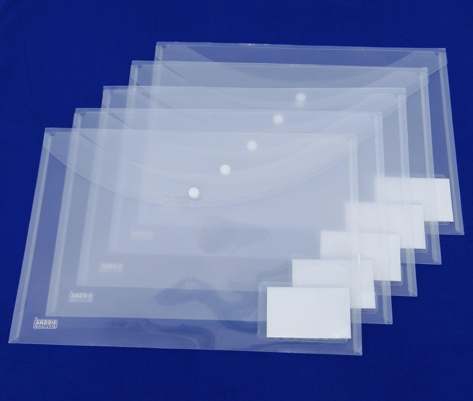Transparent Folder Clear Envelope Plastic Documents Pocket Folder Press Stud Document Wallet Folder Office Stationary Supplies - Pack Of 10