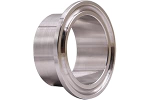 DERNORD Stainless Steel 304 Sanitary Fitting, Long Weld Clamp Ferrule Fits Tri Clamp 1-1/2" Tube Outer Diameter