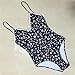 Women Sexy Floral Print One Piece Monokini Lace up Padding Backless Swimsuit (M, Floral, m)