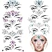 TOODOO 8 Sets Mermaid Face Gems Glitter Sticker Rhinestone Bindis Crystal Face Jewels Tattoo Forehead Decorations for Women Favors (Elegant Pattern)