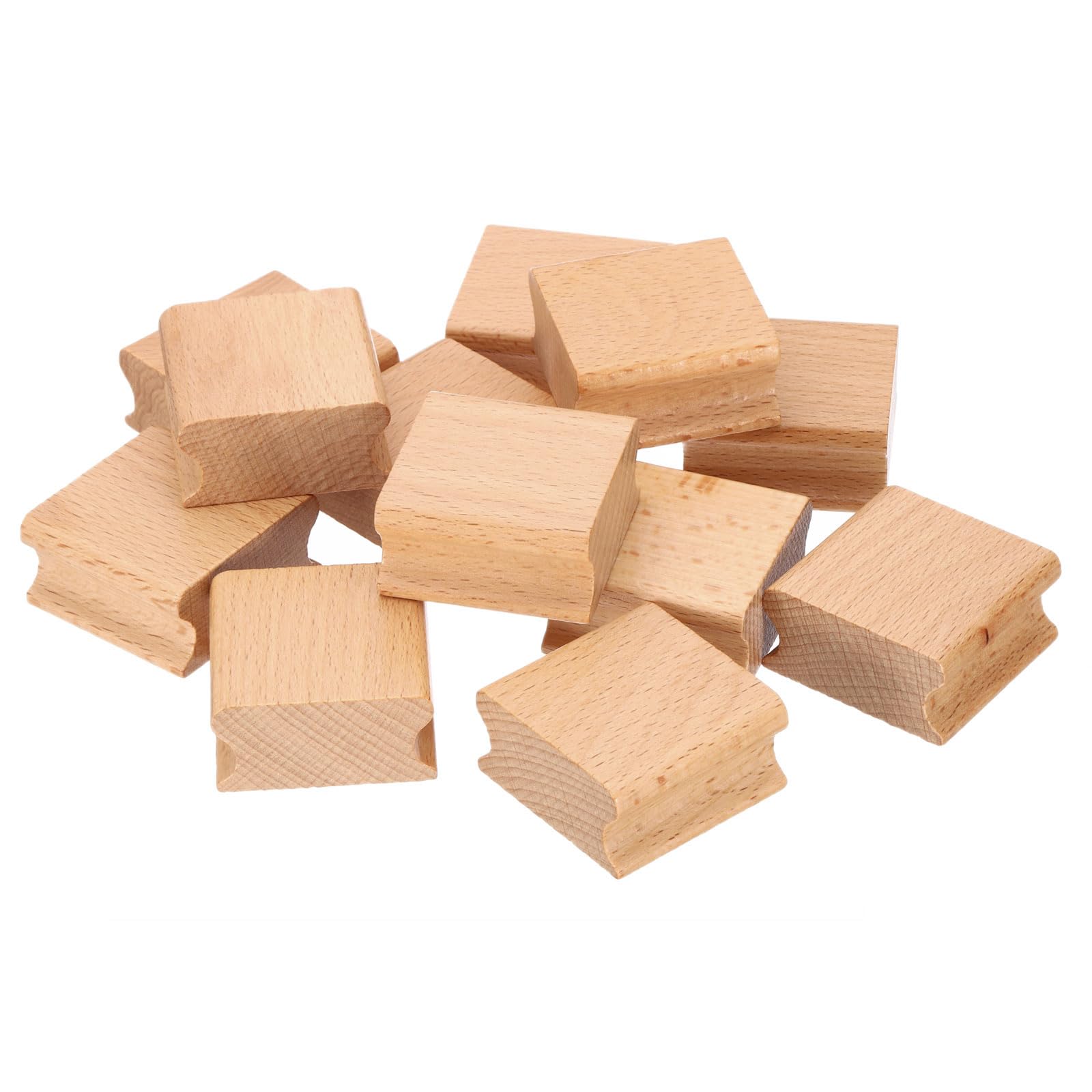 PATIKIL 40x40mm Blank Wood Rubber Stamp Mounts, 12 Pack Wooden Rubber Stamp Handle Hard Wooden Blocks for Stamp Making DIY Crafting Style 2, Brown