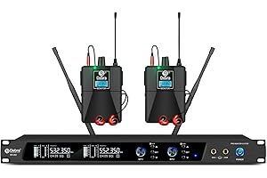 D Debra Audio PRO Mono ER-202 UHF Dual Channel Wireless in Ear Monitor System with Monitoring Type for Stage, Receiver, Studio, Guitar, Band Performance (2 Bodypack with Transmitter)
