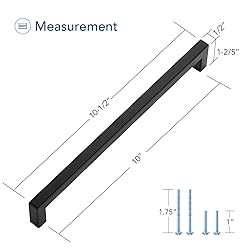 Ravinte 30 Pack Square Cabinet Pulls 10 Inch Black