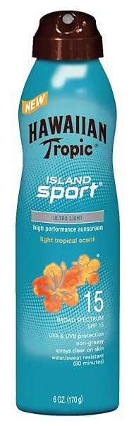 HAWAIIAN TROPIC SUNSCREEN ISLAND SPORT BROAD SPECTRUM SUN CARE SUNSCREEN SPRAY – SPF 15, 6 OUNCE