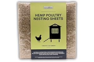 Terrafibre Chicken Coop Nesting Box Liners – 5-Pack | 13” x 13” Hemp Nesting Sheets for Chickens, Hens, Poultry & Small Anima