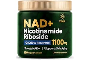 ZenUP NAD+ Supplement | 1100mg Liposomal Nicotinamide Riboside with Resveratrol & Quercetin | Anti-Aging, Cellular Energy | 120 Caps