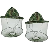 NYKKOLA 2Pack Camouflage Beekeeper Beekeeping Cap Hat with Head Net Mesh Face Protection Outdoor Fishing Equipment Beekeeping Supplies