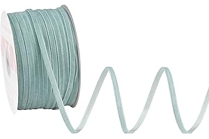 VATIN Dusty Blue Velvet Ribbon, 1/8 Inch x 50 Yards - Thin Narrow Craft Ribbon for Christmas Gift Wrapping, Flower Bouquet, Tree Bows, DIY Holiday Decor