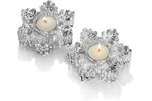 CELEBRATIONS BY MIKASA Mikasa Celebrations by Rejoice 4.25-Inch Snowflake Votive, Set of 2