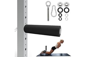 Vatemechie Nordic Hamstring Curl Squat Rack Attachment for 2"x2"/3"x3"/2"x3" Power Rack with 1/2"/1" Hole, Quick-Connect Carabiner & Resistance Band Hook, 1" Thick Comfort Foam