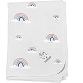 Woolino Toddler Blanket - Merino Wool and Organic Cotton Baby Blanket for Girls and Boys - 4 Season - 52.5” x 40” - Rainbow