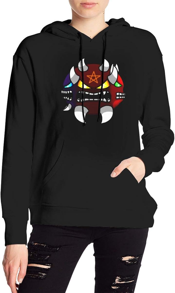Others Geometry Dash Women's/Girls Hoodies Long Sleeve Pocket Sweatshirt
