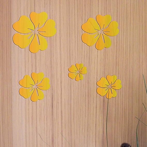 YWLINK 3D Espejo Floral Arte ExtraíBle Etiqueta De La Pared ...