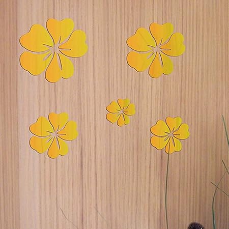 YWLINK 3D Espejo Floral Arte ExtraíBle Etiqueta De La Pared ...