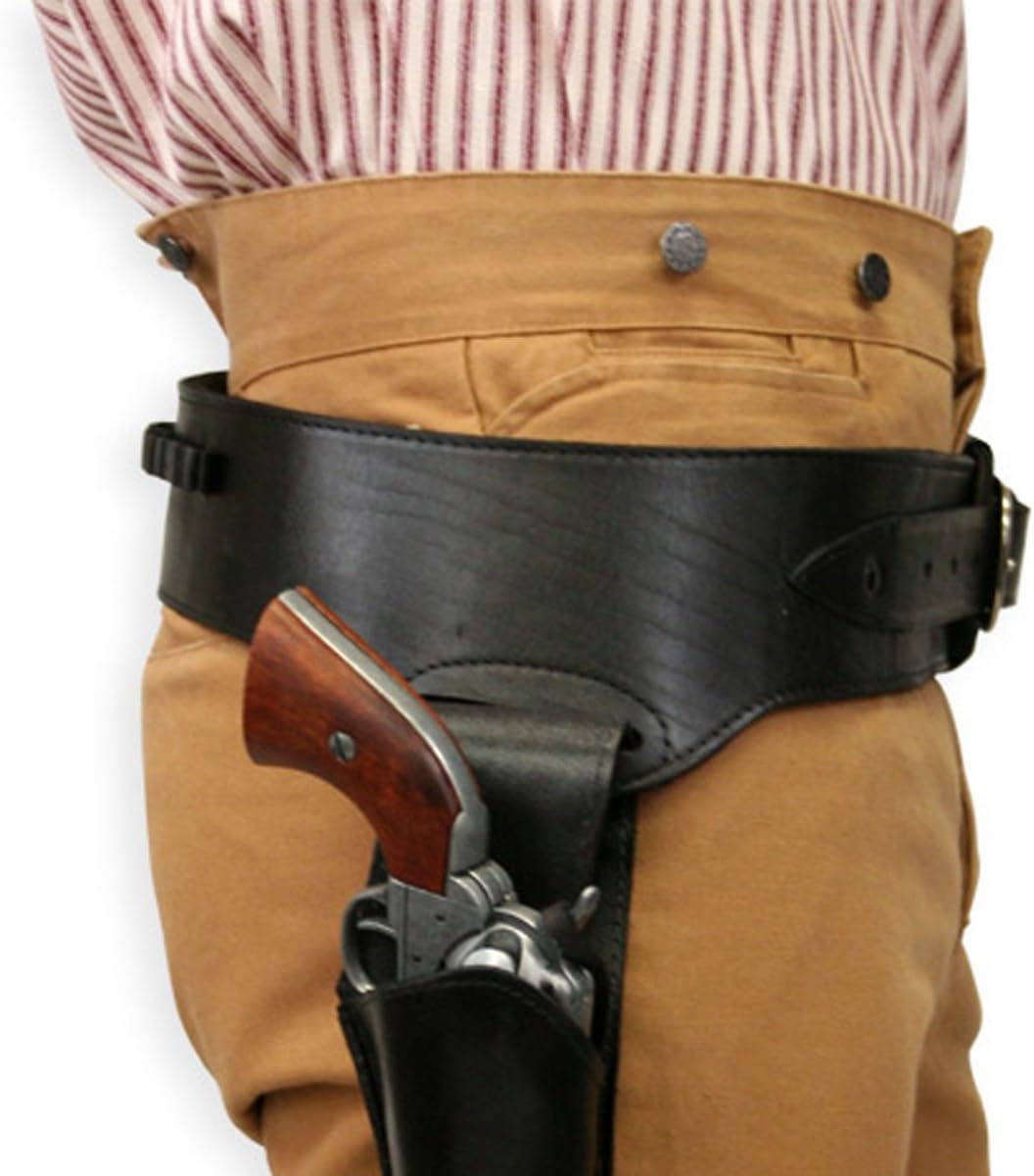 Historical Emporium Men's Right Hand Plain Leather Western Gun Belt and Holster .44/.45 Cal
