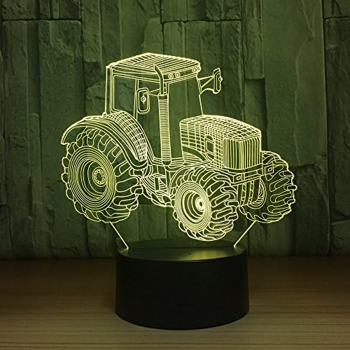 Circle Circle New Tractor 3D Optical Illusion Lamp 7 Colors Change and 15 Keys Remote Control LED Night Light Perfect Gifts Toys