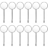 Medkraft 24mm Dental Mouth Mirror No.5 - Teeth Cleaning Tools - Round Stem Cone Socket - Box of 12 - Plaque Tartar Remover Support - Front Surface Anti-Fog Glass - Professional Dental Tools
