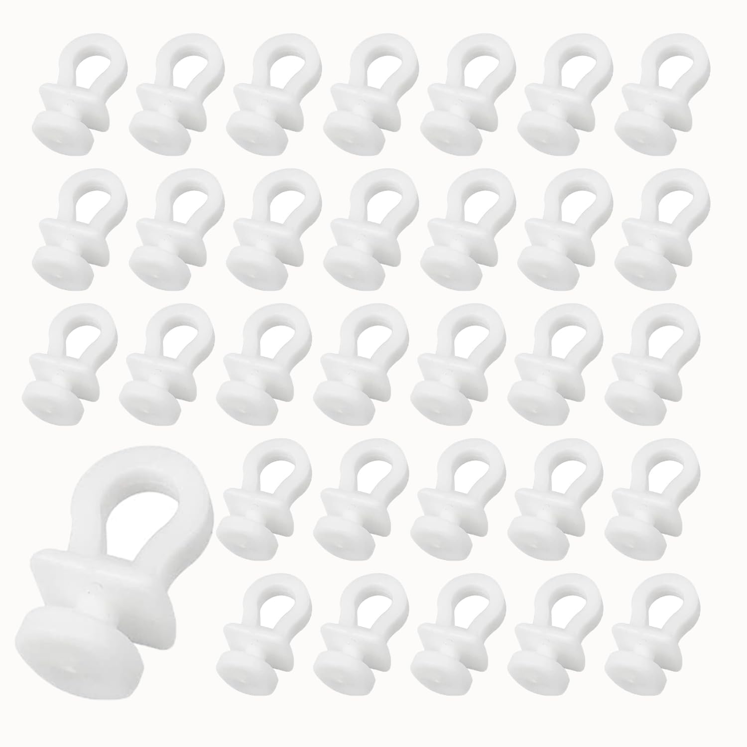 RYOZAI 100pcs Curtain Track Gliders, Hooks, Rollers, White Track Clips for Window, Door & Shower Curtains
