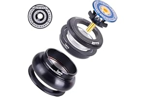 ZTTO Bike Headset, MTB 44mm ZS44 EC44 CNC 1 1/8"-1 1/2" Straight Tube Frame to Tapered Tube Fork 1.5 Adapter Headset, 4444T