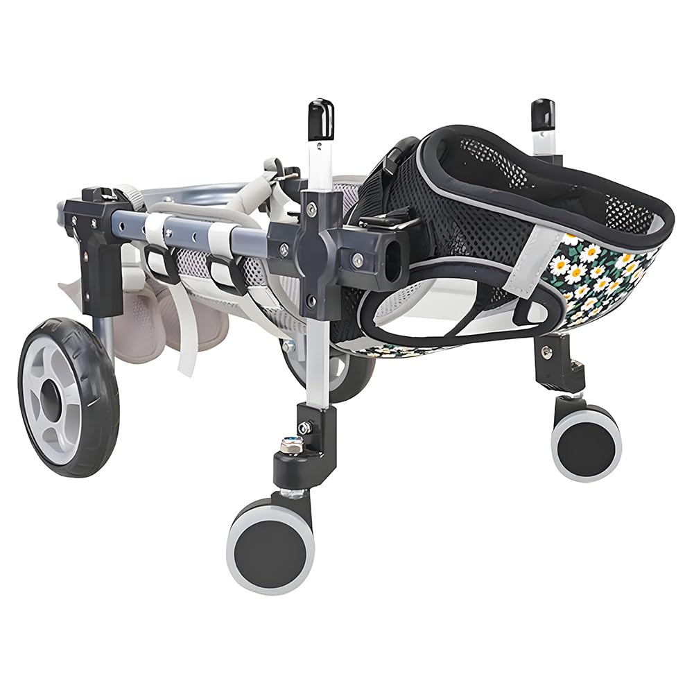Photo 1 of Dog Wheelchair for Small Medium Large Dogs, Adjustable 4-Wheel Mobility Aid, Lightweight Rehabilitation Brace (4 Wheels, M)