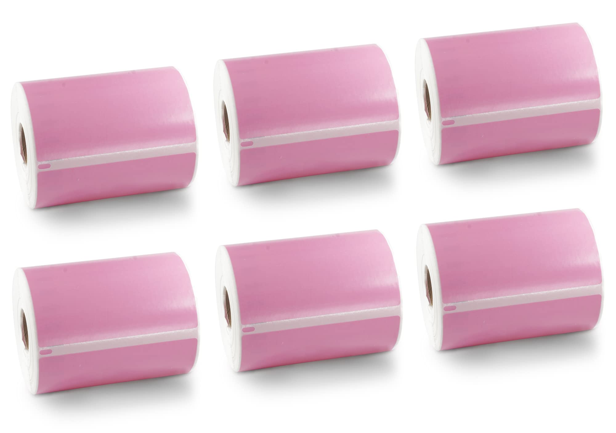 BETCKEY - 6 Rolls Pink Extra Large Shipping Labels Compatible with DYMO S0904980, 104mm x 159mm, 1320 Colored Labels Compatible with DYMO LabelWriter 4XL, NOT Fit 550 or 5XL