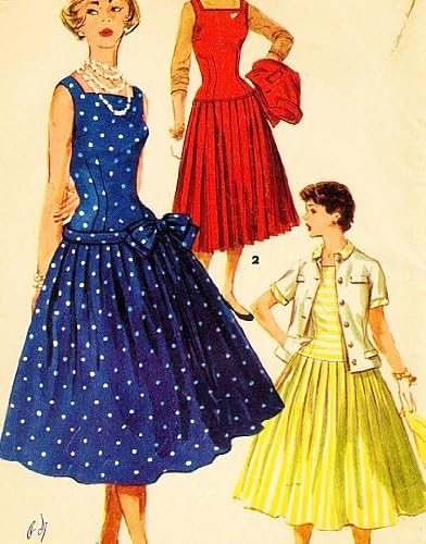 Amazon Com Simplicity 1077 Junior Misses And Misses One Piece Dress Jumper And Jacket Sewing Pattern Vintage 50s Rockabilly Arts Crafts Sewing