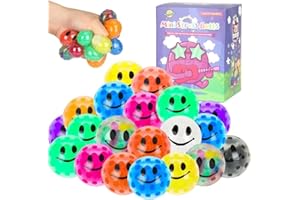 CHSHHUAO 20 Pack Colorful Mini Stress Balls Set, Squishy Balls Fidget for Adult, Squeeze Balls Bulk, Birthday Gifts Party Favors Goodie Bags Stuffer Anxiety Stress Relief