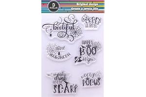 Alinacutle Halloween Pumpkin Spider Web Boo Clear Stamps, Silicon Stamp,Paper Craft Ink Stamps,Scrapbooking and Album, Handmade Card Transparent Stamps