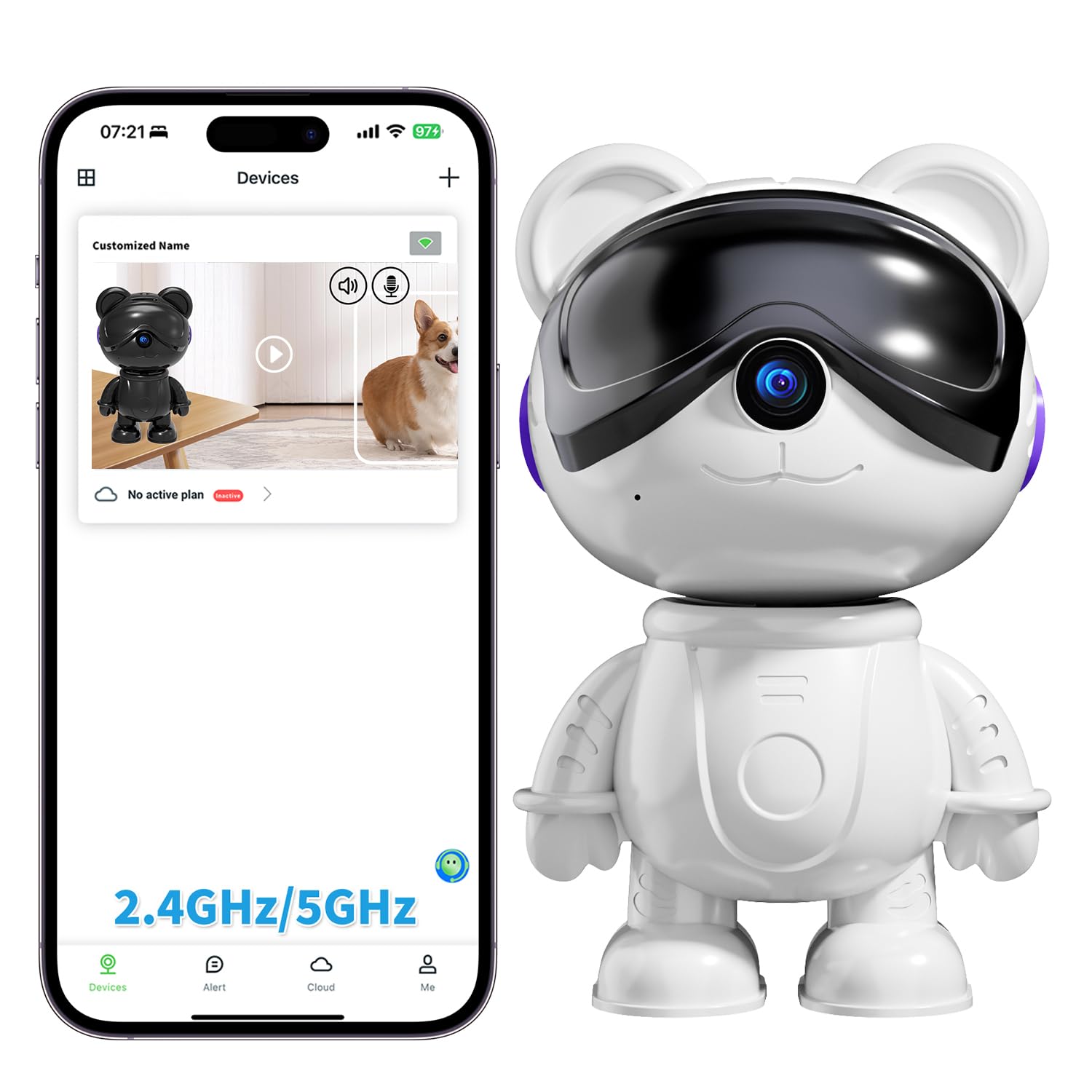 Photo 1 of Dzcctvipc-Cute Bear-2K Wireless-Smart Robot-Home Security - Camera,Nanny & Pet Motion Monitor,Baby Cry Detection Alarm,Privacy Mode,5G Dual-Band,PanTilt,Full HD Night Vision,24/7 Recording,2-Way Audio
