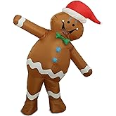 OVIFM Christmas Inflatable Costume Adult,Gingerbread Man Costume,Blow Up Xmas Character Costumes for Women Men Cosplay Party