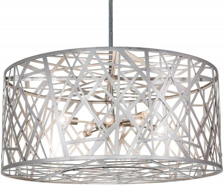 Meyda Tiffany 157018 Eight Light Pendant from Bird`S Nest Collection 54.00 inches, Nickel