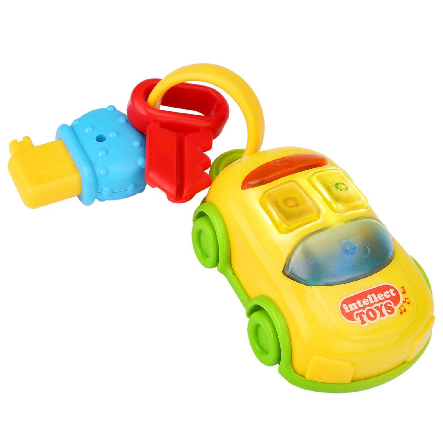 Car Keys Rattle Toy Set with Doorbell Car Alarm Lights & Designed Package Best Gifts for Babies Toddlers by Peradix