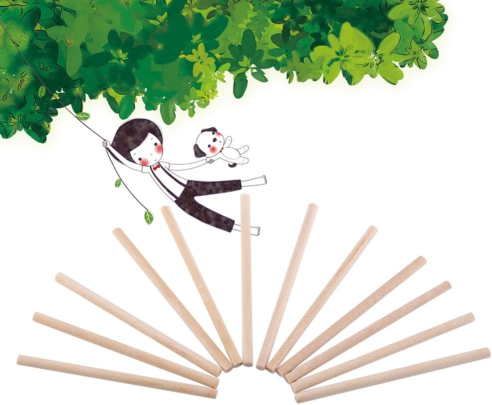 100pcs 80mm Wooden Dowel Rods, Natural Birch Round Wooden Sticks for DIY Wood Crafts Home Garden Decoration - Image 5