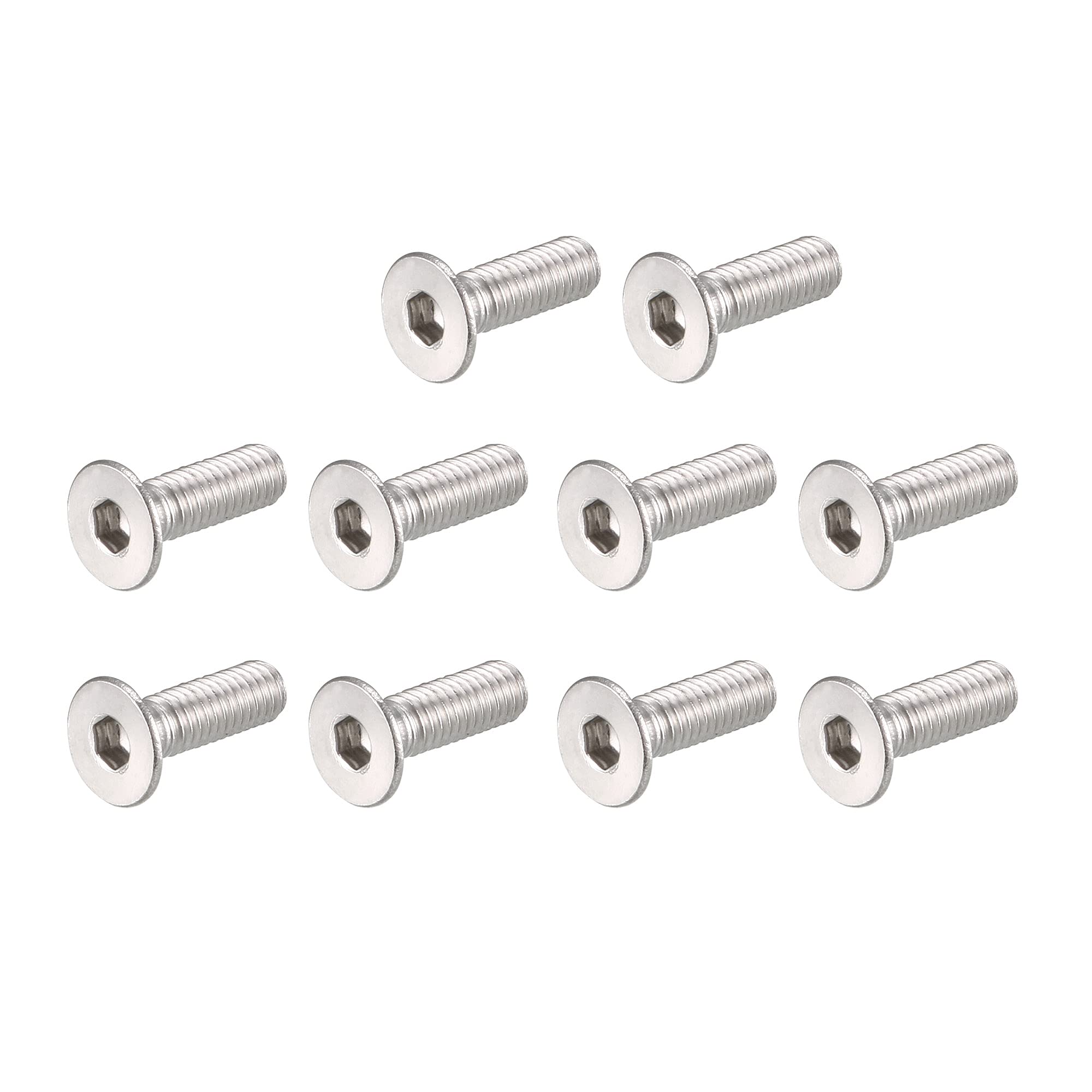uxcell M3 x 10mm Metric Hex Socket Countersunk Flat