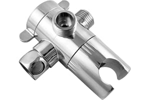 QWORK 3 Way Shower Diverter Valve 1/2” with Hand Shower Cradle for Bathroom Hand Shower Hardware Accessory