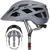 Adult-Men-Women Bike Helmet with Light - Mountain Road Bicycle Helmet with Replacement Pads & Detachable Visor